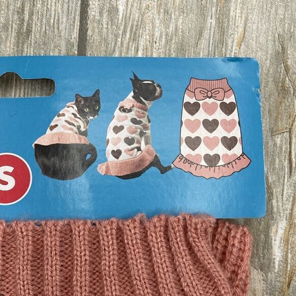 Pet Winter Dog or Cat Clothes Spoiled & Heart Pink Sweaters 2-Pack Size S - Picture 4 of 12